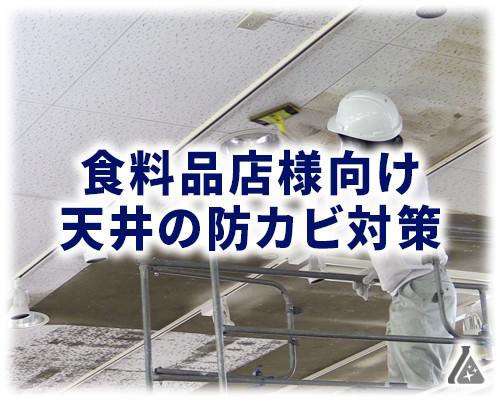 総合スーパー、食料品店様向け天井の防カビ対策